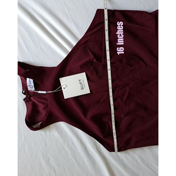 BUPT Womens Halter Neck Sleeveless Evening Cocktail Dress Wine Red size Medium‎ - Picture 5 of 13